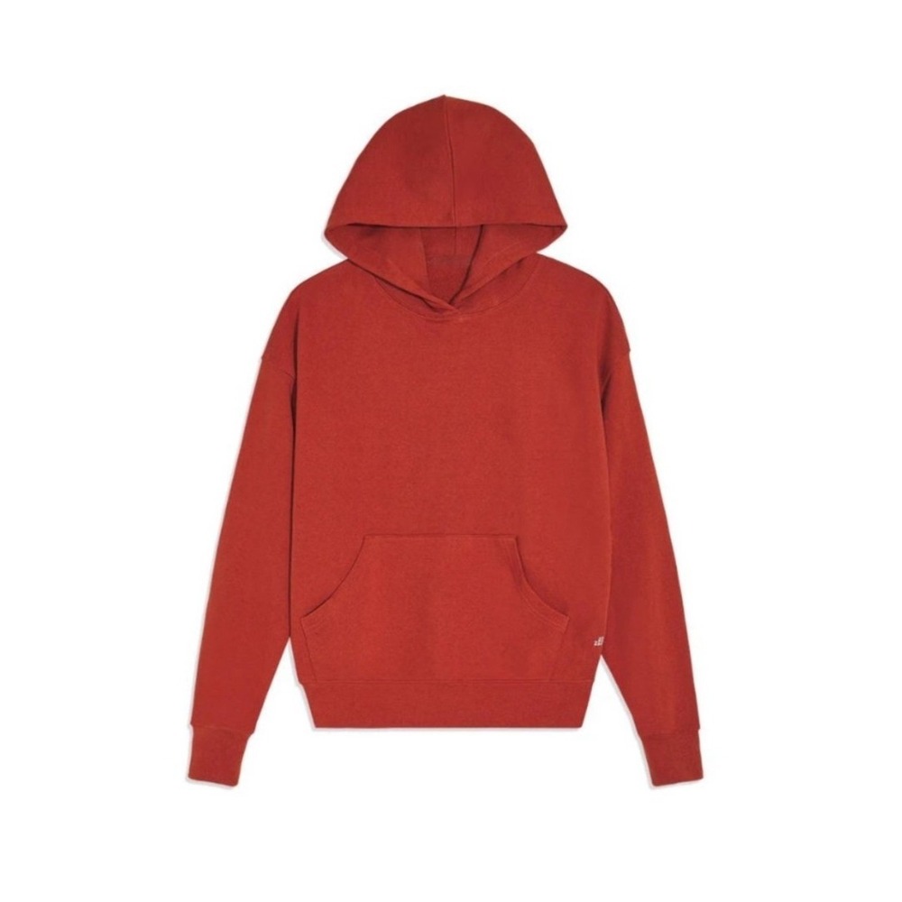 WeWoreWhat Womens Terracotta Rust Cotton French Terry Pullover Hoodie Size M